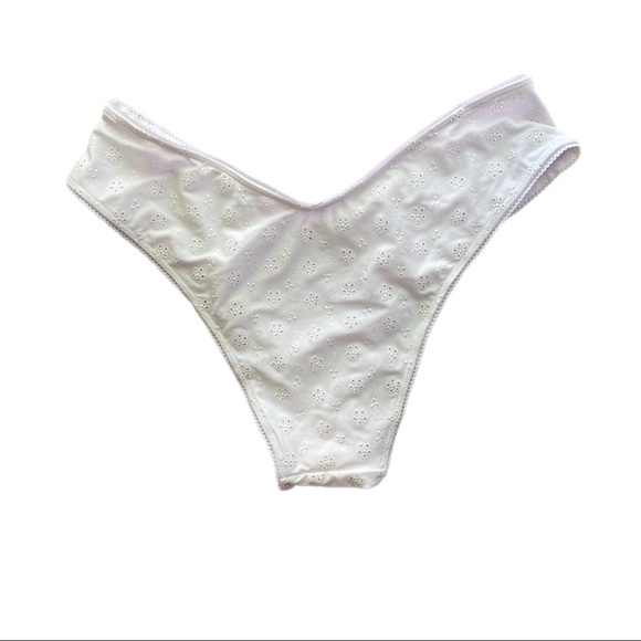 FAITHFULL THE BRAND Toulon Bikini Bottoms white lace nwt large - Picture 2 of 5